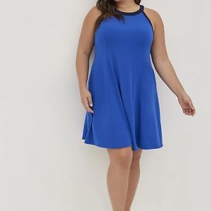 Torrid Blue Ribbed Sleeveless Trapeze A-Line Midi Dress 3X 22 24 NWT 2021